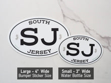 Load image into Gallery viewer, White Oval South Jersey Bumper Sticker