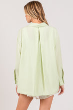 Load image into Gallery viewer, Sage Striped Button Up Long Sleeve Shirt