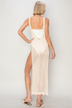 Load image into Gallery viewer, Beige Crochet Backless Cover Up Dress