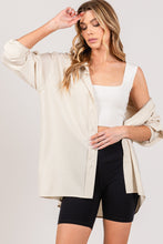 Load image into Gallery viewer, Taupe Striped Button Up Long Sleeve Shirt