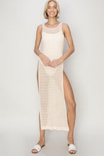 Load image into Gallery viewer, Beige Crochet Backless Cover Up Dress