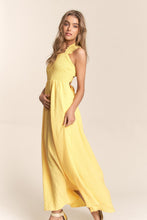 Load image into Gallery viewer, Banana Crisscross Back Tie Smocked Maxi Dress