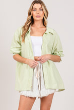 Load image into Gallery viewer, Sage Striped Button Up Long Sleeve Shirt