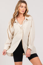 Load image into Gallery viewer, Taupe Striped Button Up Long Sleeve Shirt