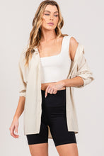 Load image into Gallery viewer, Taupe Striped Button Up Long Sleeve Shirt