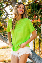 Load image into Gallery viewer, Texture Round Neck Short Sleeve Knit Top