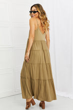 Load image into Gallery viewer, Khaki Spaghetti Strap Tiered Dress with Pockets