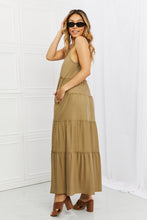 Load image into Gallery viewer, Khaki Spaghetti Strap Tiered Dress with Pockets