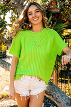 Load image into Gallery viewer, Texture Round Neck Short Sleeve Knit Top