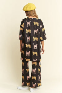 [Regular & Plus Sizes] Urban Safari Oversized T-Shirt and Pant Set