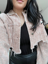 Load image into Gallery viewer, POL Distressed Cropped Corduroy Jacket in Pink