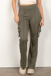 [Regular & Plus Sizes] Olive Cargo Yoga Pants