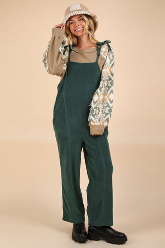 [Regular & Plus Sizes] Baggy Fleece Spaghetti Strap Jumpsuit