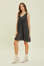 Load image into Gallery viewer, Black Texture V-Neck Sleeveless Flare Mini Dress [S - 3X]