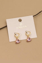 Load image into Gallery viewer, Triangle CZ Mini Hoop Earrings