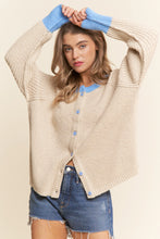Load image into Gallery viewer, Ribbed Button Down Two-Tone Cardigan