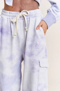 Lavender Cloud Tie-Dye Cargo Lounge Pant