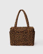 Load image into Gallery viewer, BAGGU Small Cloud Carry-On Zippered Tote Bag in Leopard