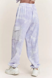 Lavender Cloud Tie-Dye Cargo Lounge Pant