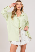 Load image into Gallery viewer, Sage Striped Button Up Long Sleeve Shirt