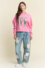 Load image into Gallery viewer, Pink Drop Shoulder Sequin Nutcracker Sweatshirt