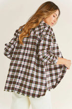 Load image into Gallery viewer, Raw Hem Flannel Button-Down Top