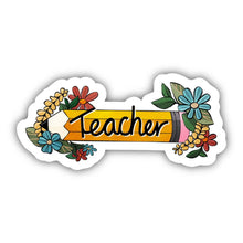 Load image into Gallery viewer, Teacher Floral Pencil Sticker