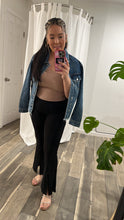 Load image into Gallery viewer, Black Front-Slit High Waisted Flares