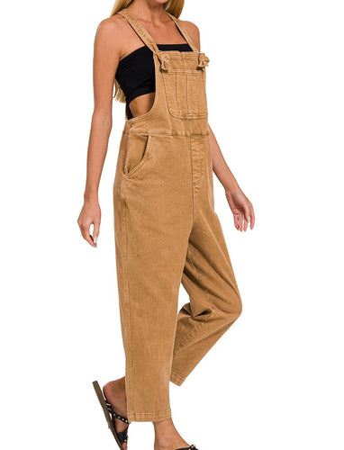 Camel Knot Strap Relaxed Fit Overalls