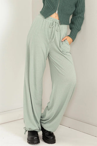 Sage High Waist Drawstring Lounge Pants