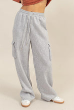 Load image into Gallery viewer, Grey High Waist Cargo Sweatpants