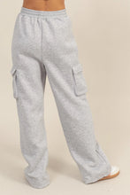 Load image into Gallery viewer, Grey High Waist Cargo Sweatpants