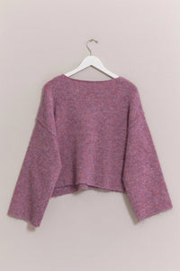 Dusty Pink Knit Boat Neck Sweater