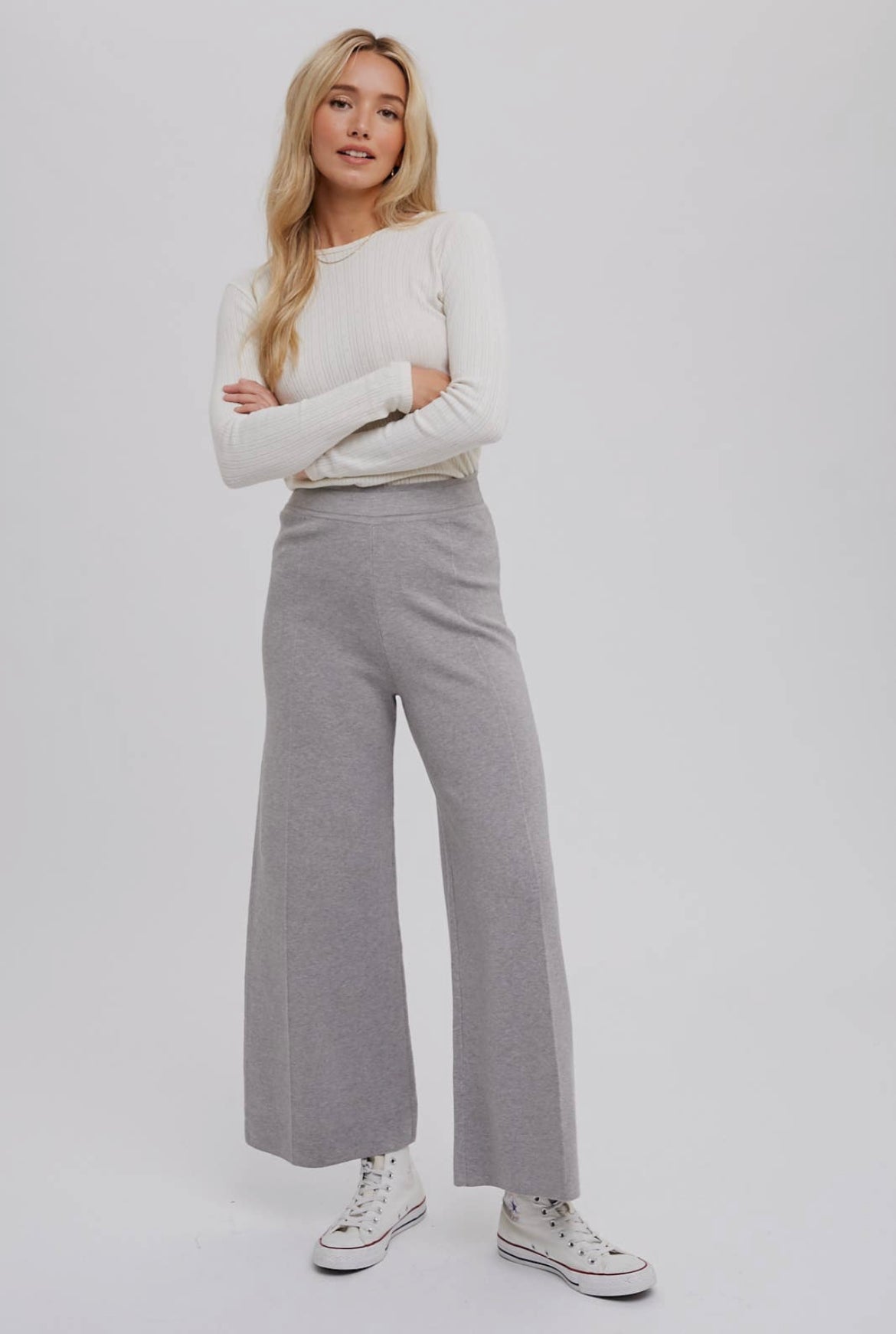 Grey Knit Wide Leg Pants – Jhené and Grey