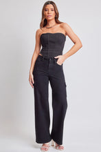 Load image into Gallery viewer, Wide Leg Cargo Jeans in Black