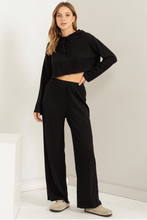 Load image into Gallery viewer, Ribbed Knit Cropped Hoodie and Pants Lounge Set