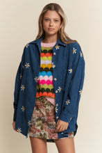 Load image into Gallery viewer, Floral Embroidered Corduroy Shacket
