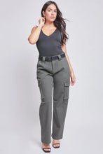 Load image into Gallery viewer, High Rise Belted Cargo Pant in Olive