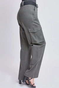 High Rise Belted Cargo Pant in Olive