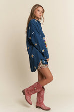 Load image into Gallery viewer, Floral Embroidered Corduroy Shacket