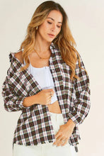 Load image into Gallery viewer, Raw Hem Flannel Button-Down Top
