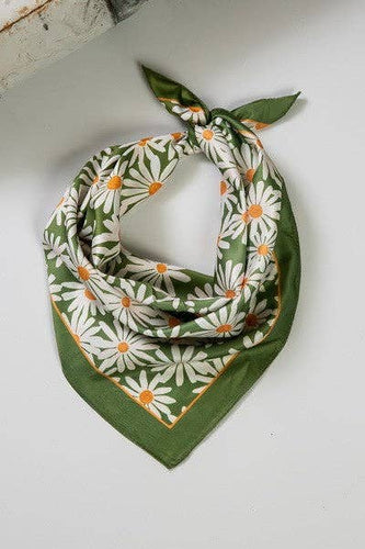 Silky Flower Bandana Scarf