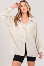 Load image into Gallery viewer, Taupe Striped Button Up Long Sleeve Shirt