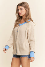 Load image into Gallery viewer, Ribbed Button Down Two-Tone Cardigan