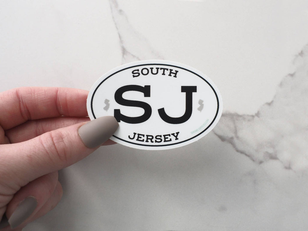 White Oval South Jersey Bumper Sticker