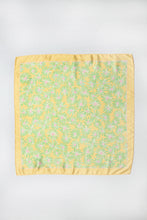 Load image into Gallery viewer, Yellow and Green Silky Flower Bandana Scarf