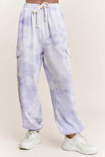 Load image into Gallery viewer, Lavender Cloud Tie-Dye Cargo Lounge Pant