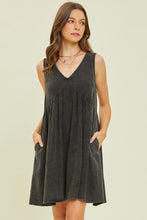 Load image into Gallery viewer, Black Texture V-Neck Sleeveless Flare Mini Dress [S - 3X]