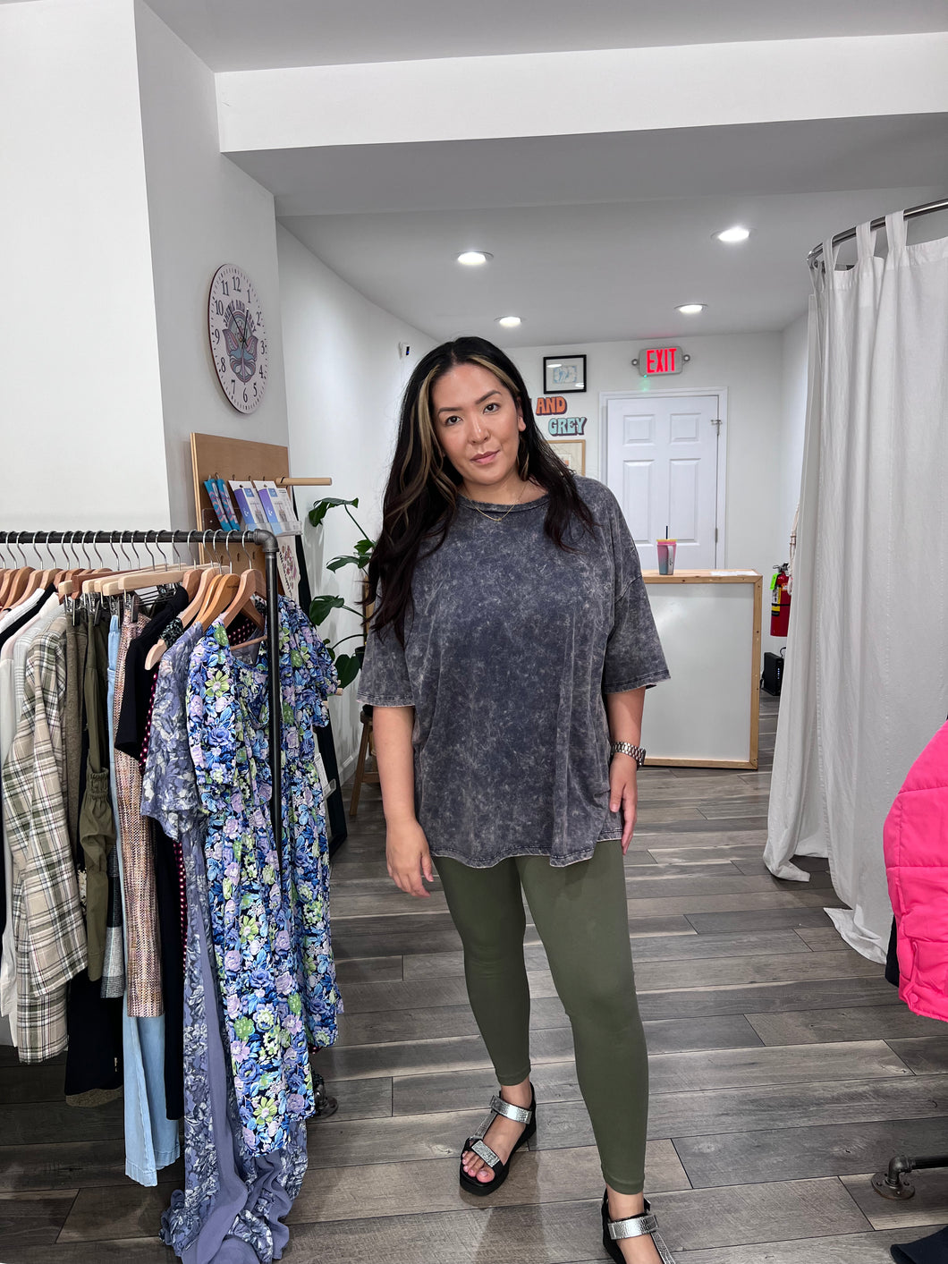 Grey acid best sale wash tee