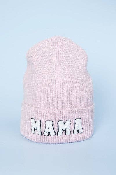 Mama Beanie Hat in Light Pink